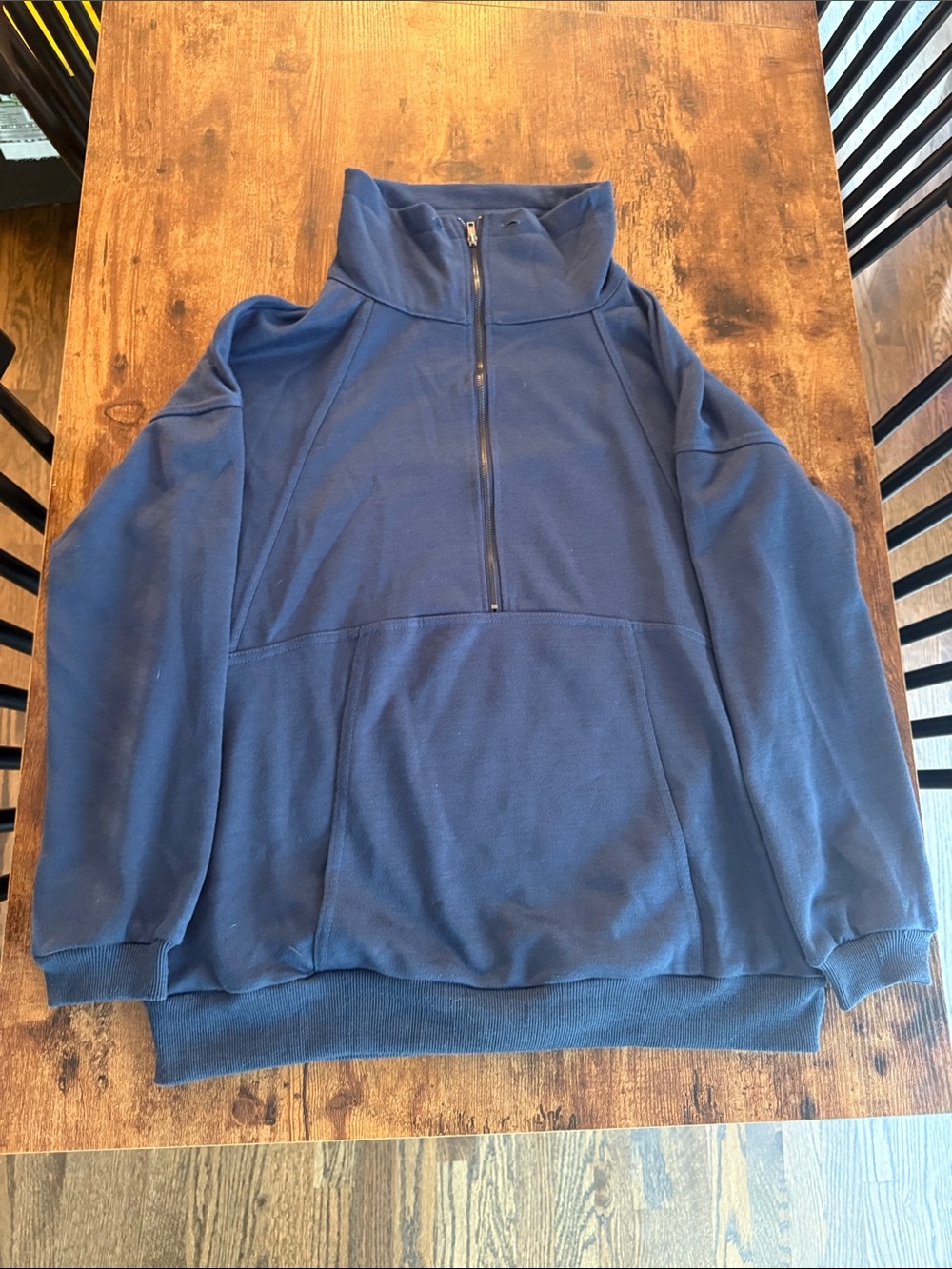 Women's Navy Half-Zip Pullover Sweater